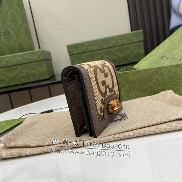 Gucci專櫃古馳最新款GG竹節卡包零錢包 jh2236型號：658244